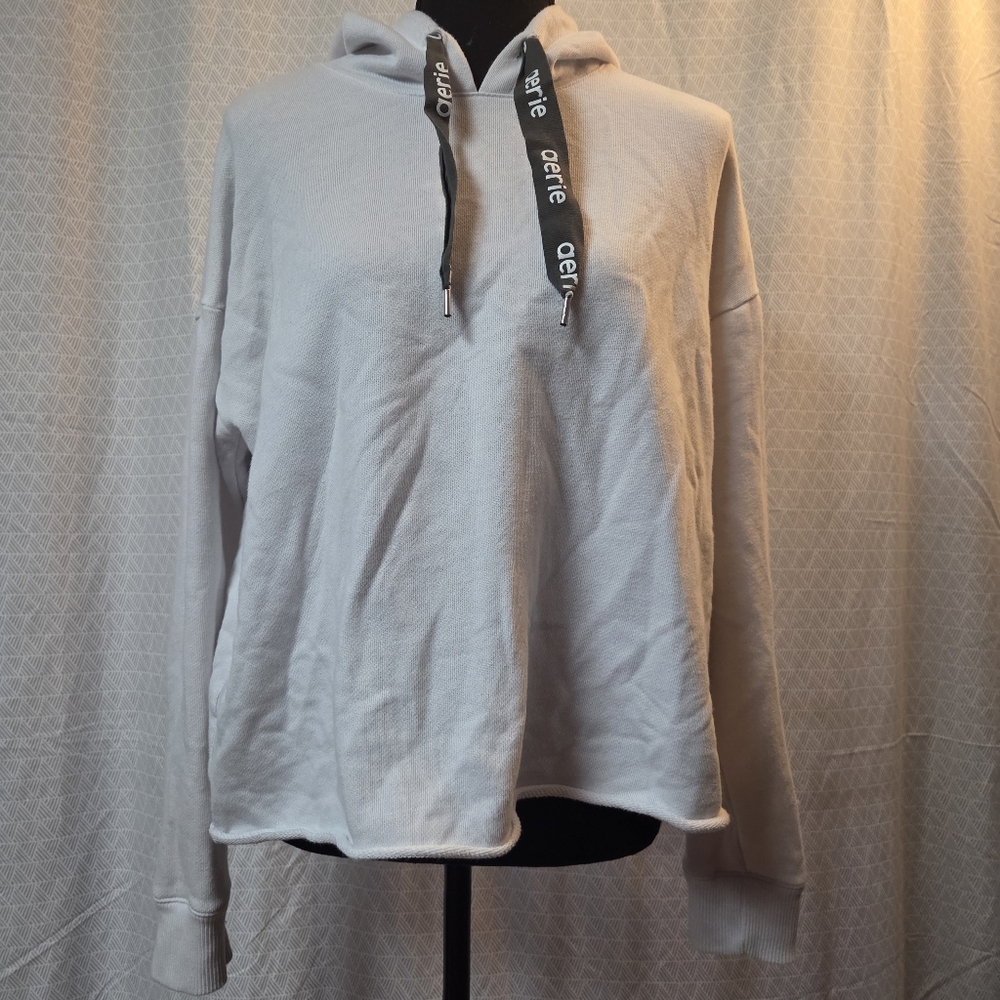 Aerie White Hoodie Pullover Size M